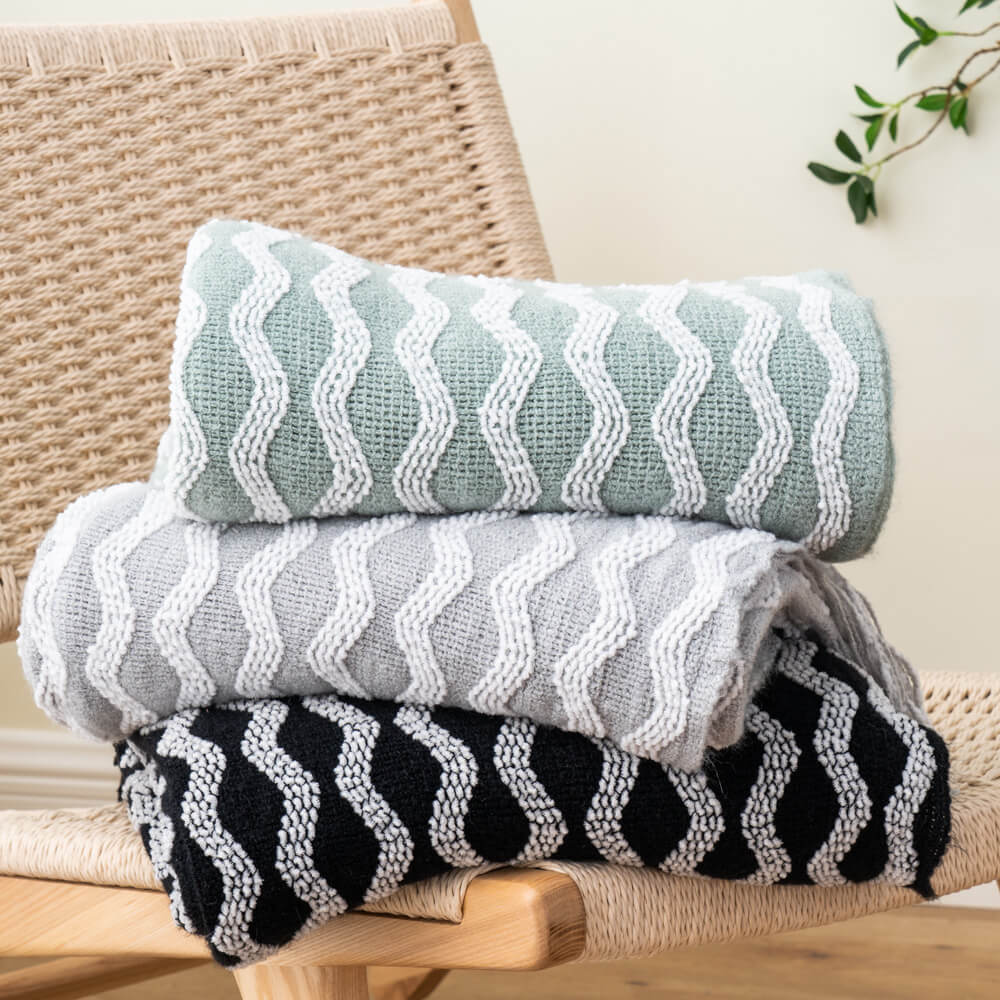 Chenille Wave Pattern Woven Throw 6