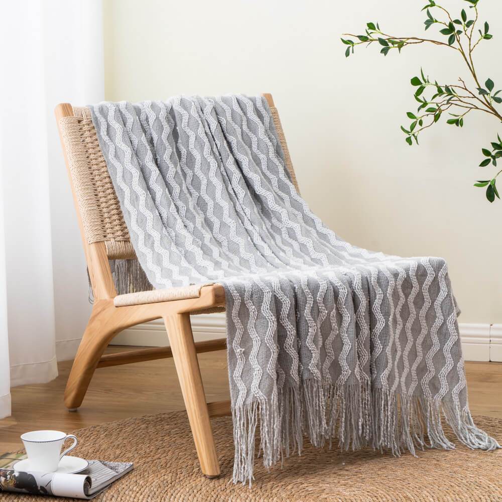 Chenille Wave Pattern Woven Throw 7
