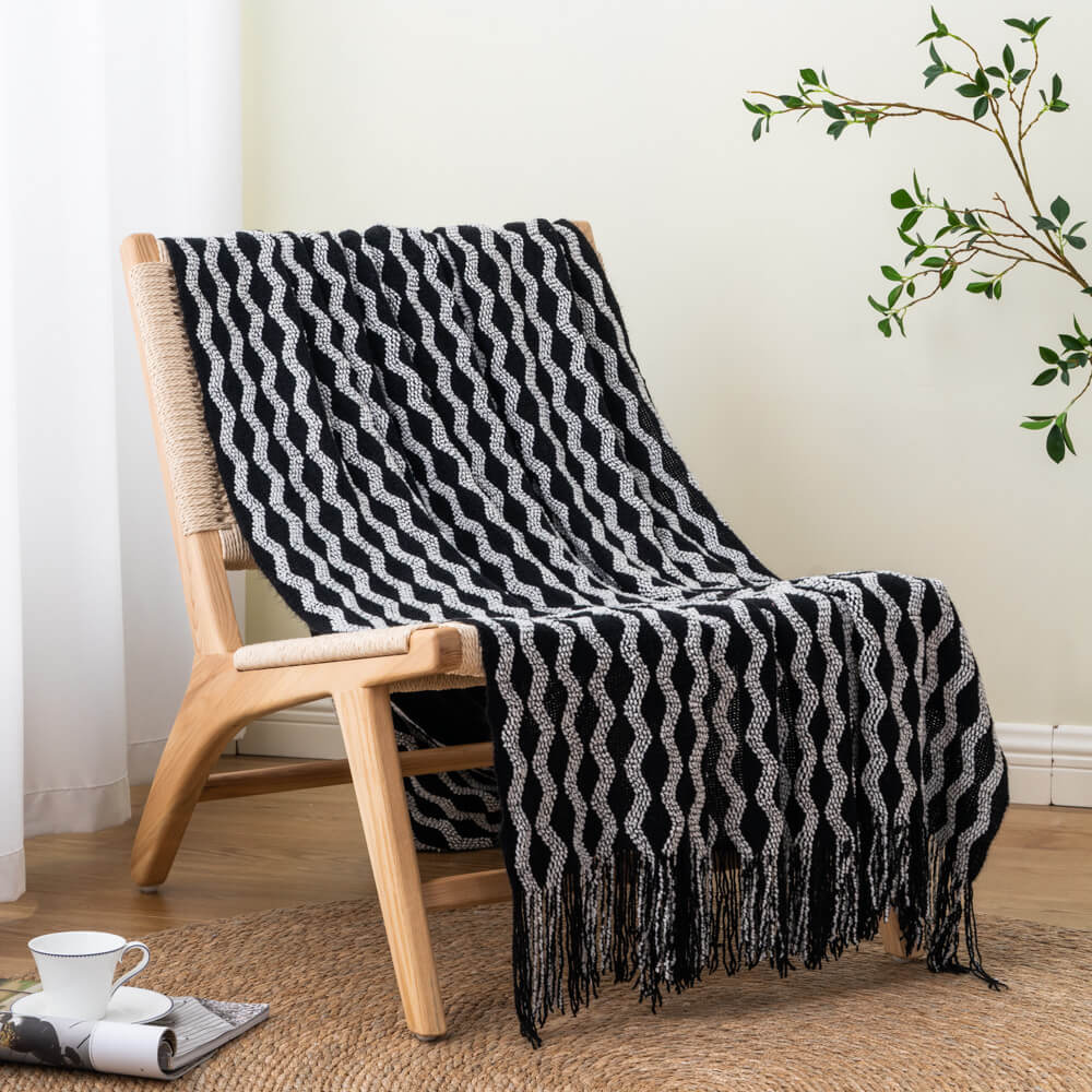 Chenille Wave Pattern Woven Throw 9