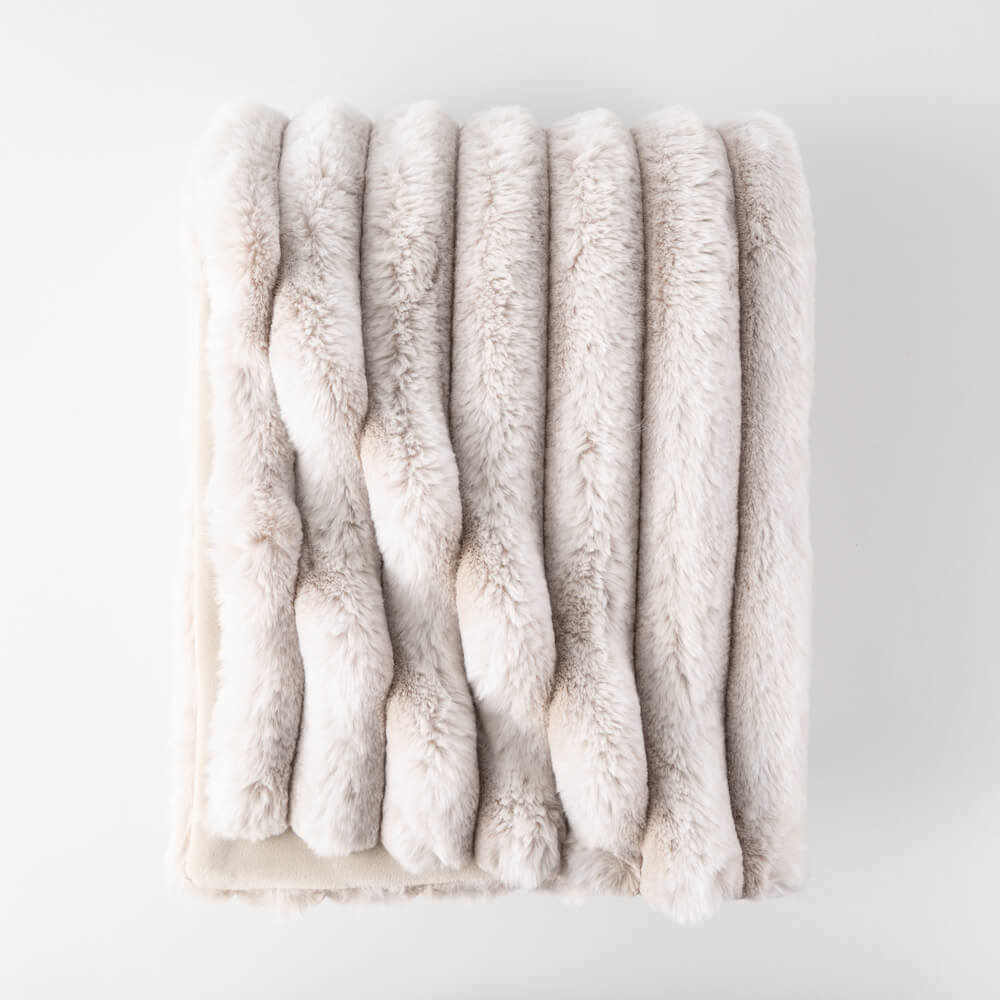 Chunky Stripe Faux Fur Blanket 3