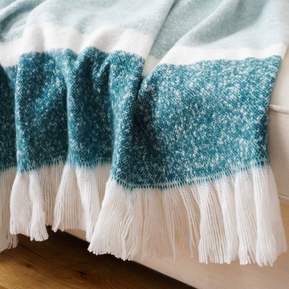 Faux Mohair Woven Blanket with Fringes 3