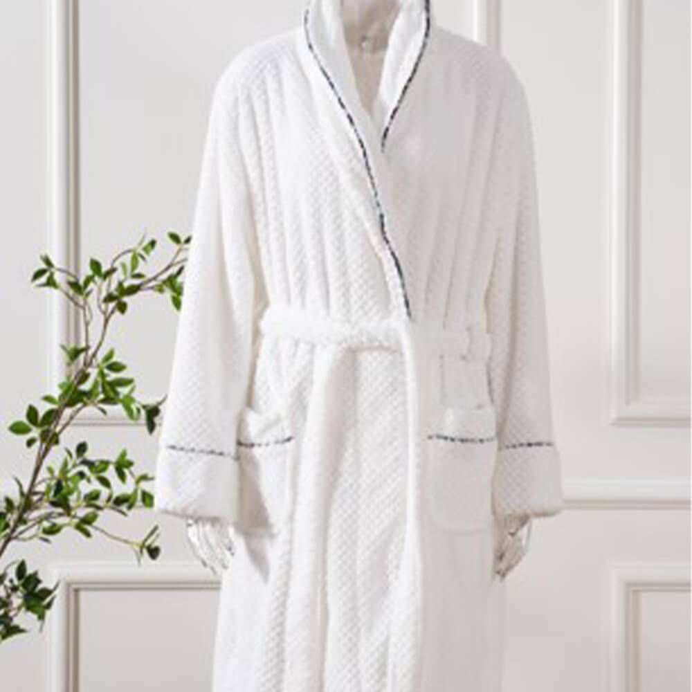 Flannel Fleece Contrast House Coat