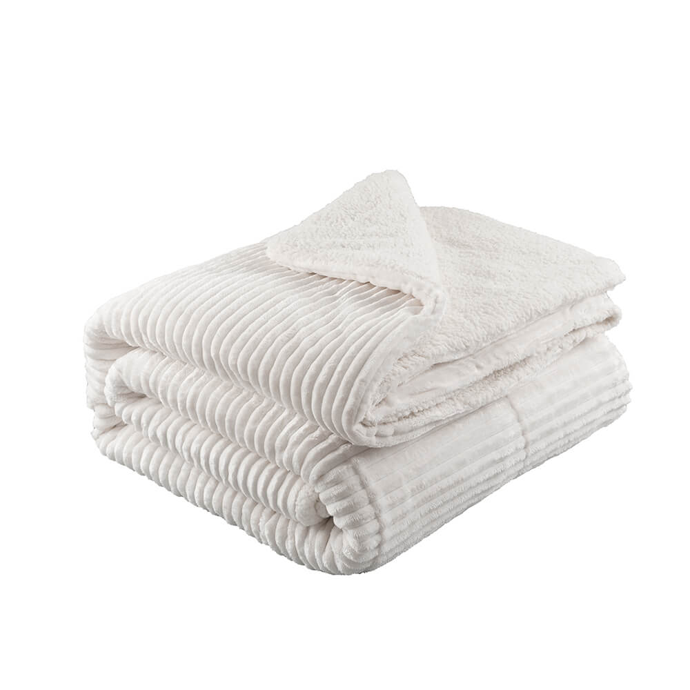 Jacquard Striped Flannel Sherpa Comforter set 19