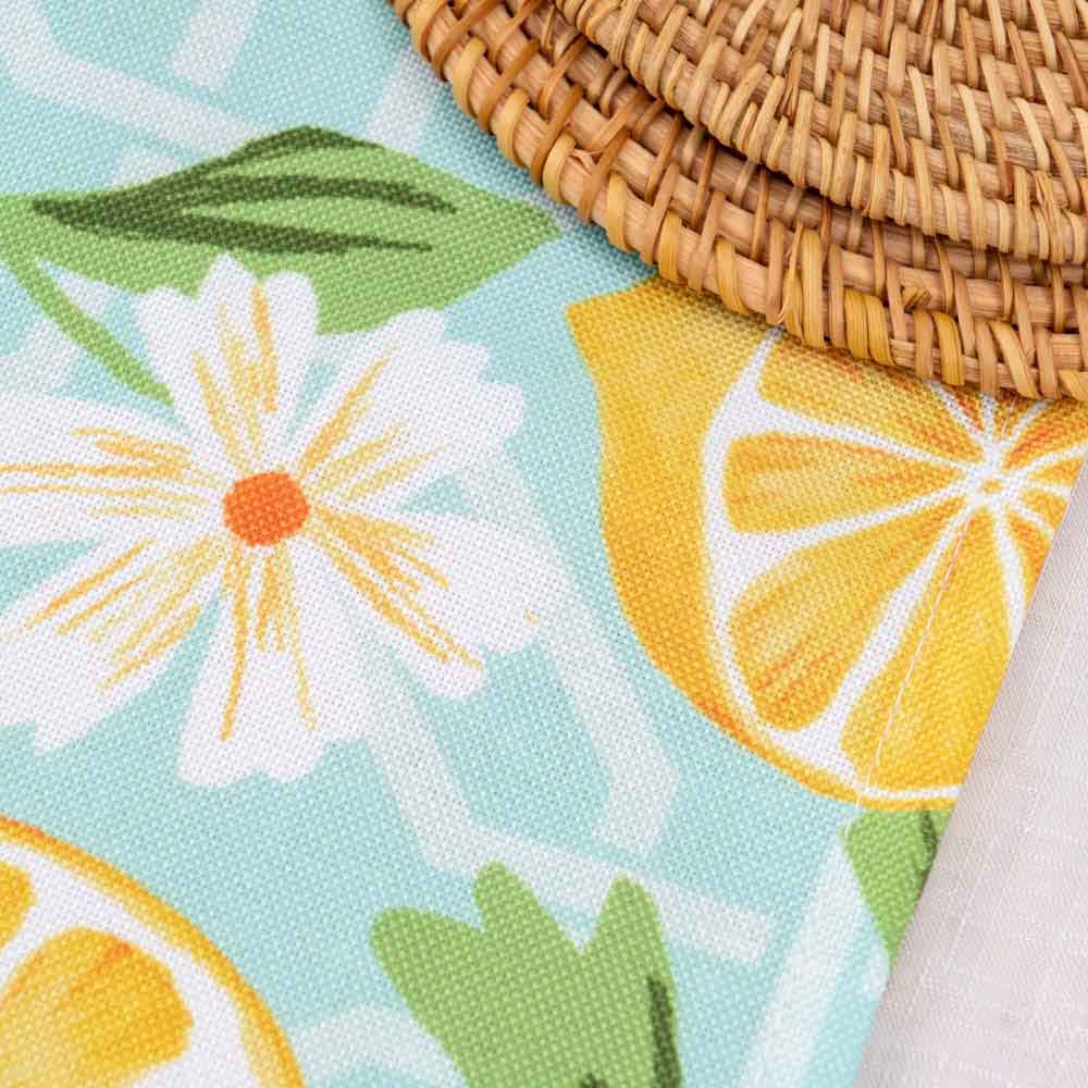 Lemons and Flowers Print Tablerunner 1