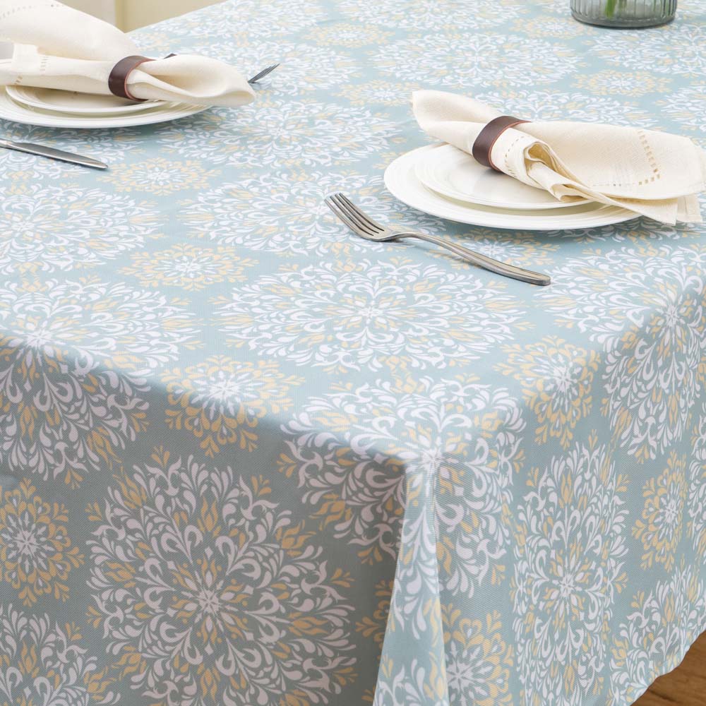Light Blue Print Tablecloth 1