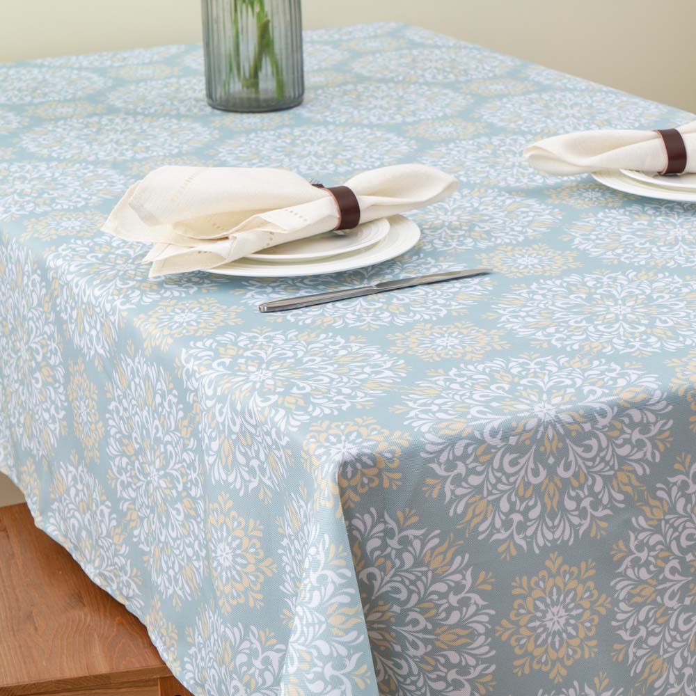 Light Blue Print Tablecloth 2