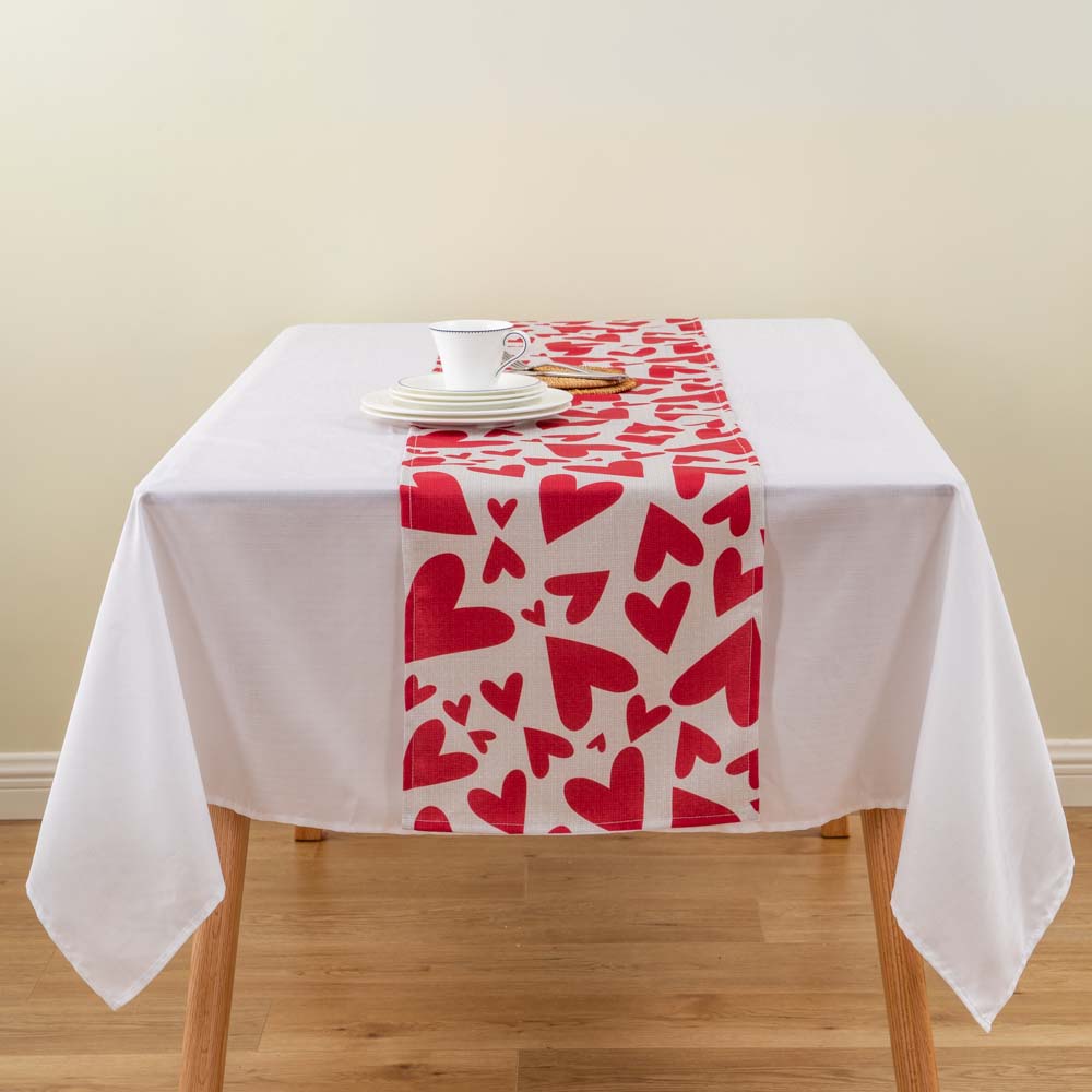 Red Heart Print Table Runner 2