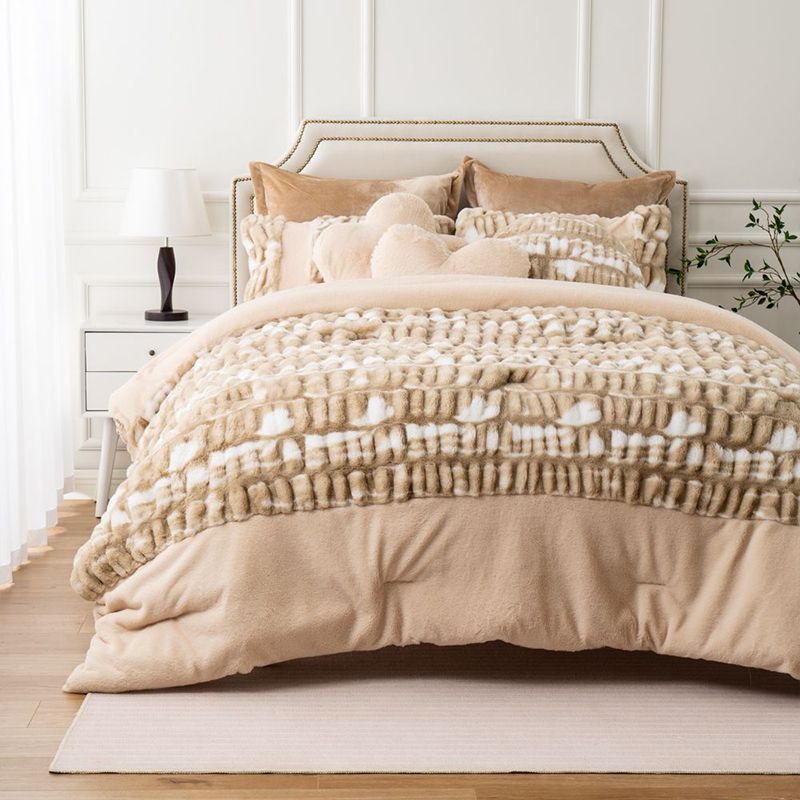 Ruched Minky Comforter Set 13 1
