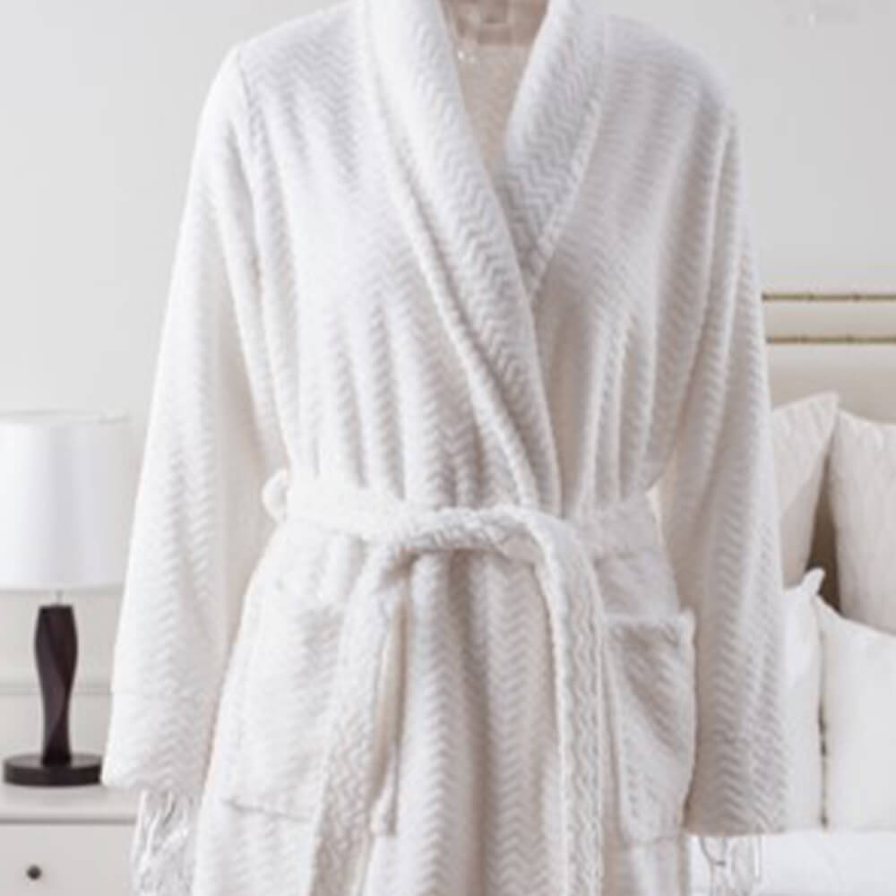 Thermal Jacquard Flannel Bathrobe 2