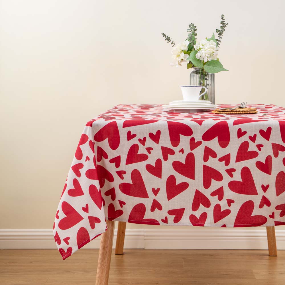 Valentines Day Love Heart Tablecloth 1