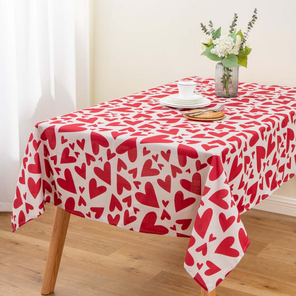 Valentines Day Love Heart Tablecloth