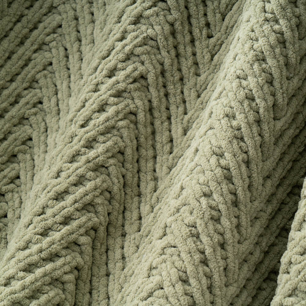 Zig zag Textured Chenille Knit Blanket 6