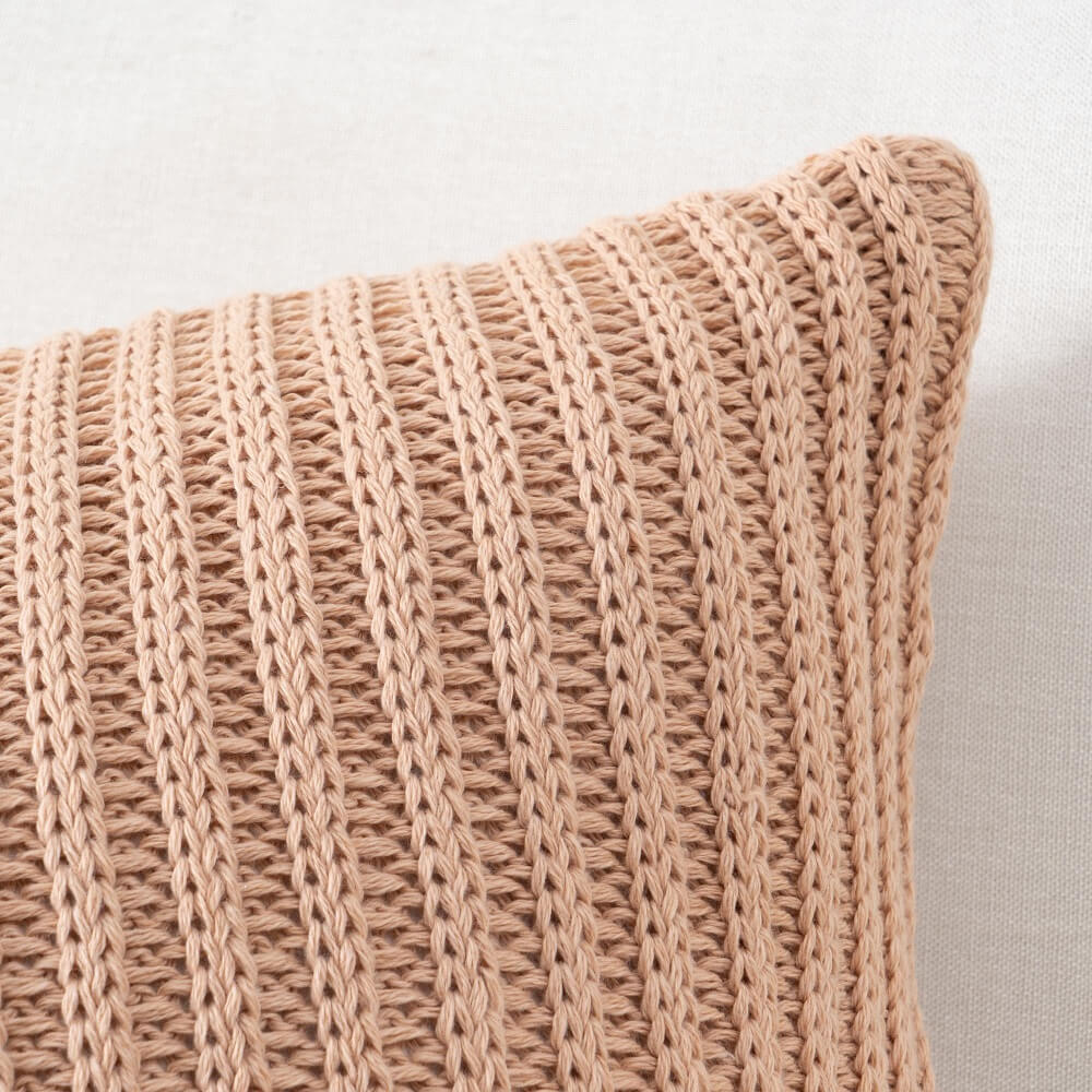 Knitted Striped Decorative Throw Pillow 2