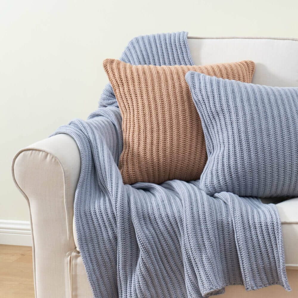 Knitted Striped Decorative Throw Pillow