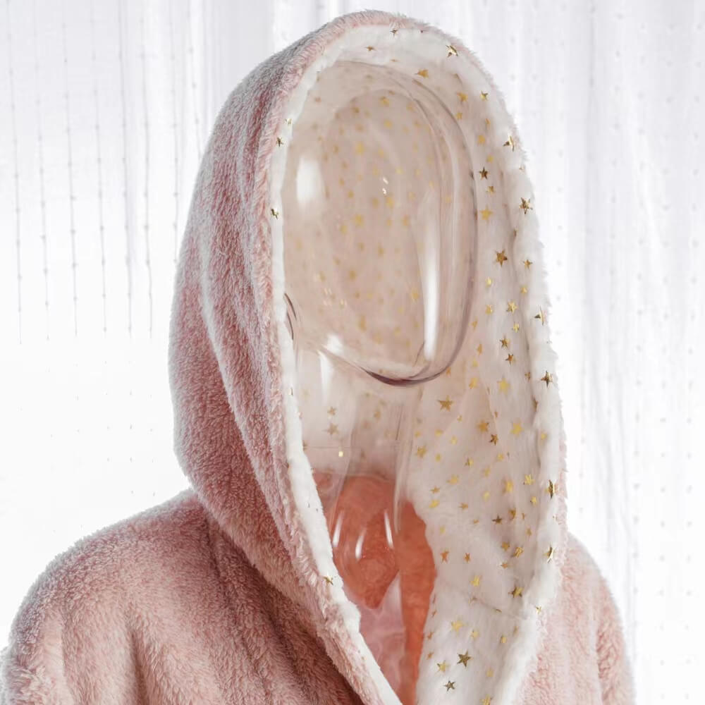 Long Plush Hooded Sherpa Robe 2