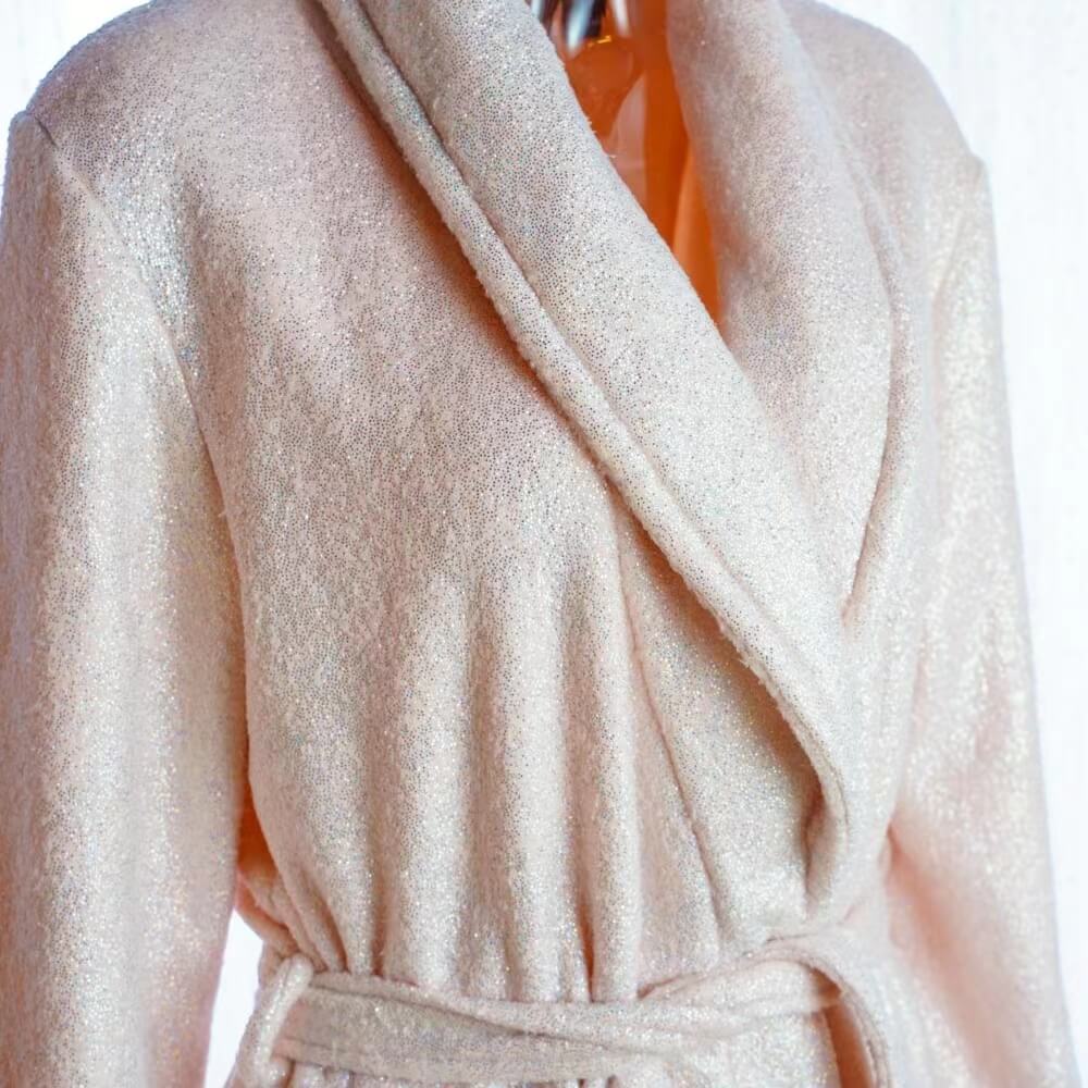 Women Foil Print Fleece Sleep Robe 2