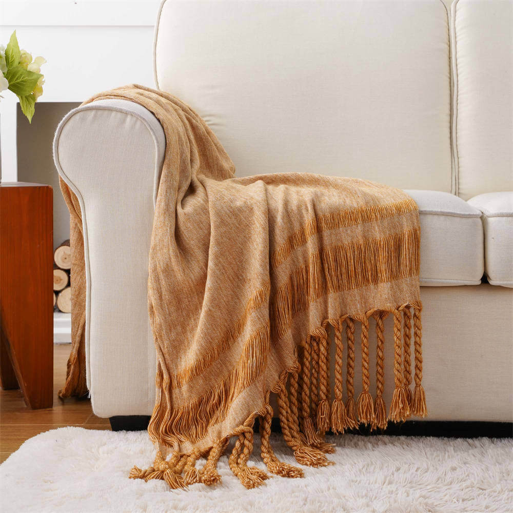Cotton Acrylic Blend Woven Throw 2 1