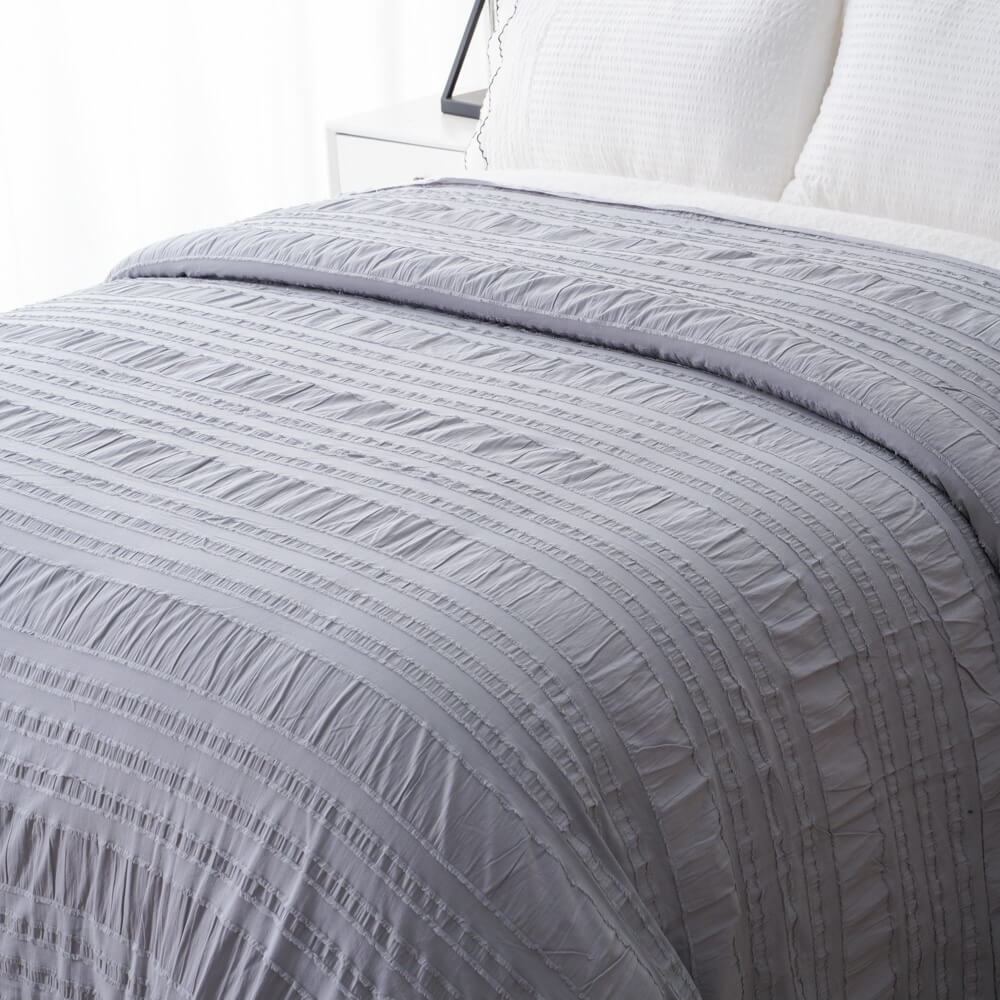Grey Luxury 100 Washed Cotton Duvet Set 1 1