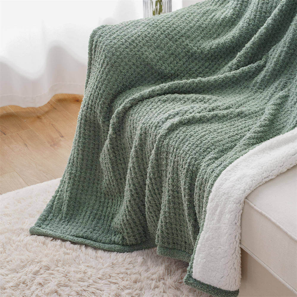 Microfiber Chenill Knit Throw with Sherpa Reverse 3 1