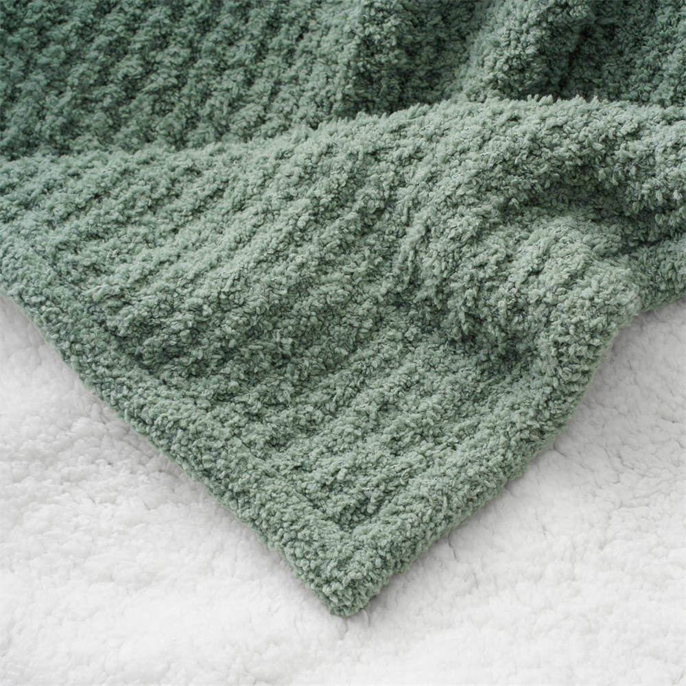 Microfiber Chenill Knit Throw with Sherpa Reverse 5 1