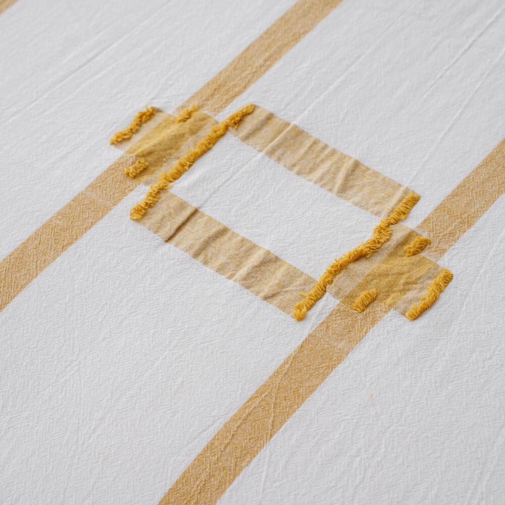 Sustainable 100Cotton Woven Jacquard Yellow Stripe Duvet Set 6 1