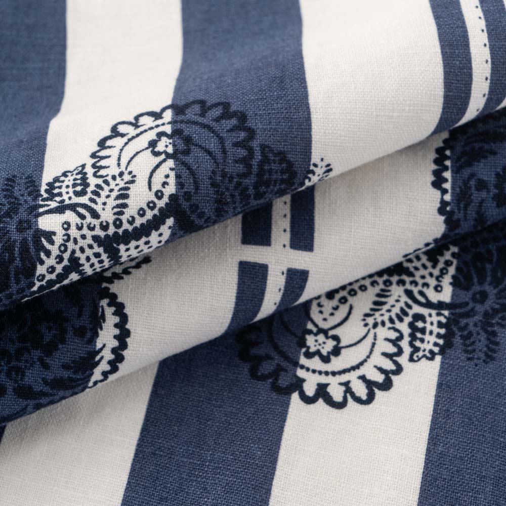 Navy Blue Striped Cotton Linen Placemat 2