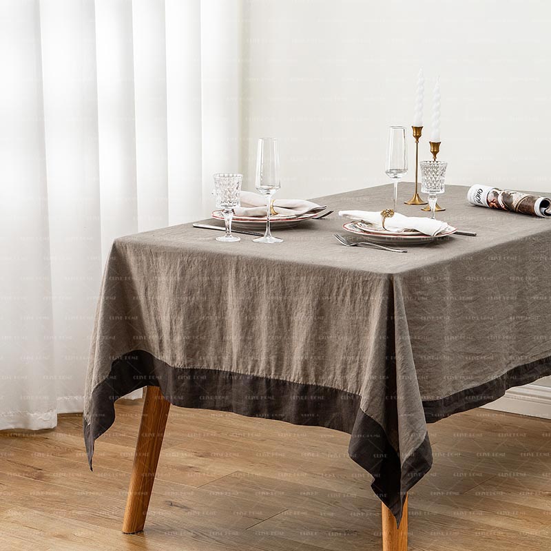 Bordered Linen Tablecloth 5