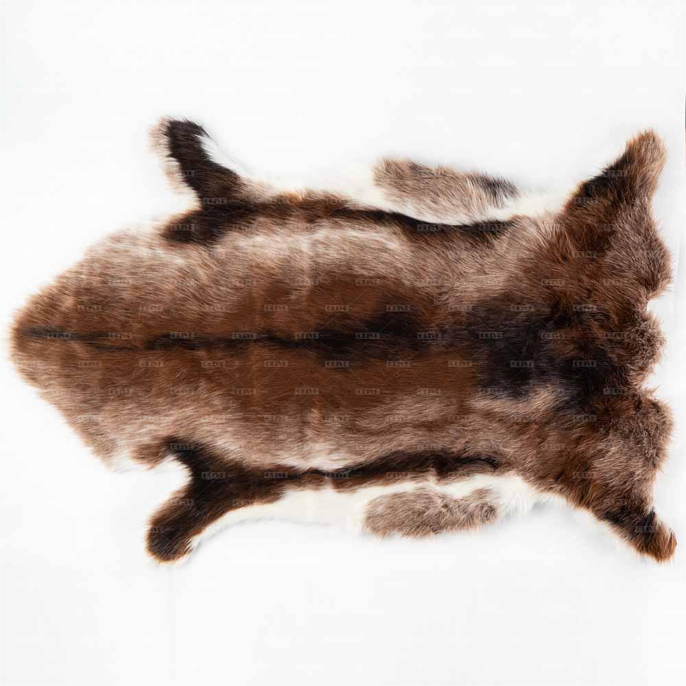 Brown White Animal Print Faux Cowhide Rug 10