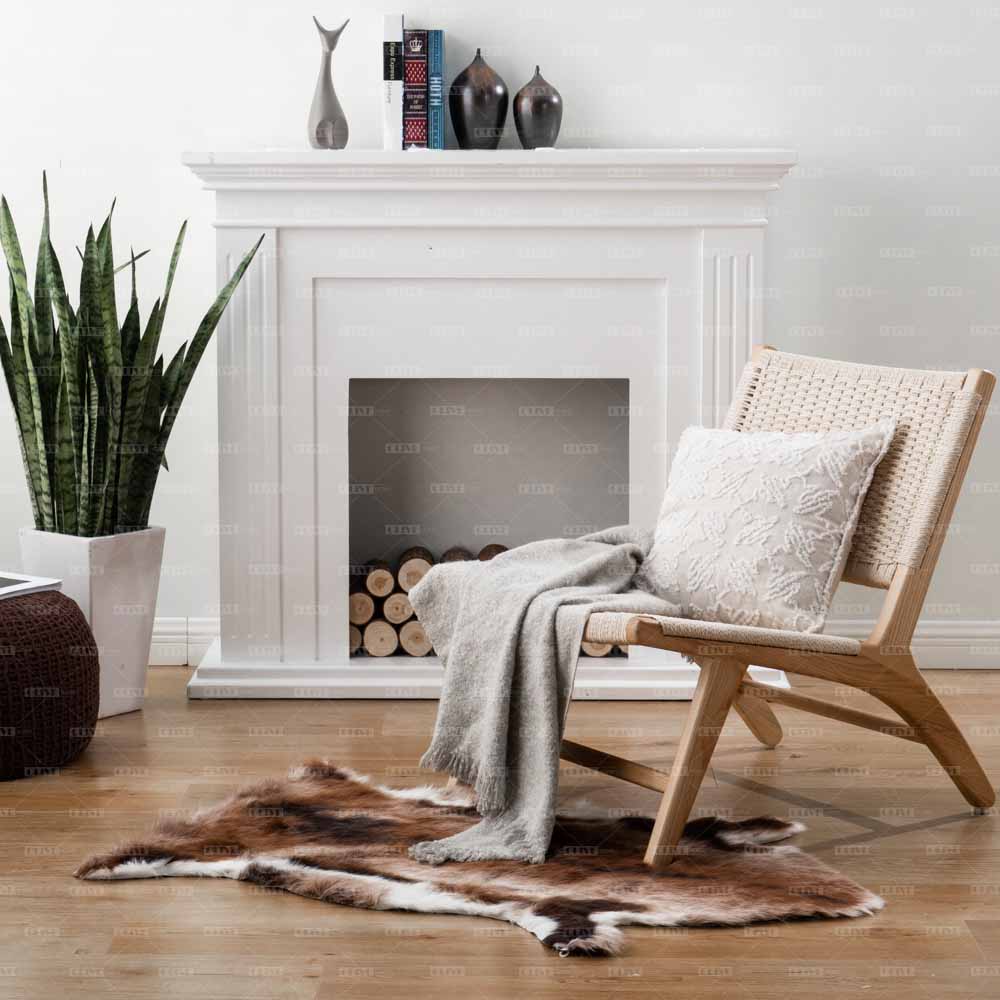 Brown White Animal Print Faux Cowhide Rug 7