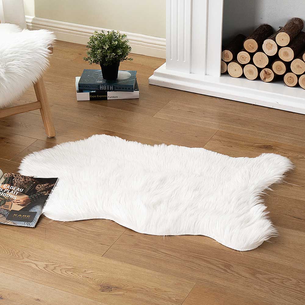 Faux Sheepskin Rug Fur Chair Throw 3
