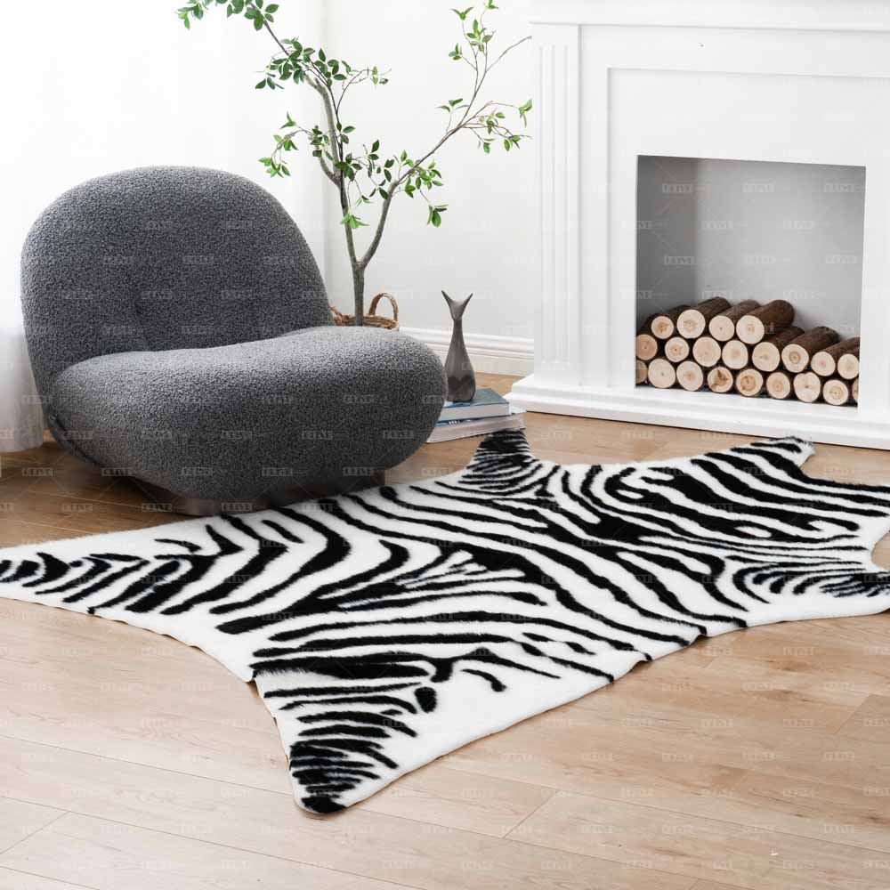 Faux Zebra Print Area Rug 2