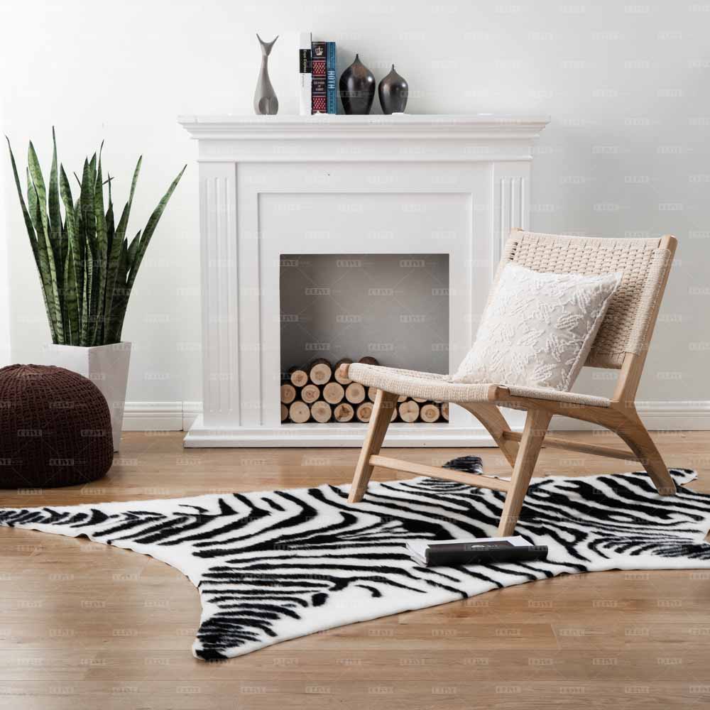 Faux Zebra Print Area Rug 4