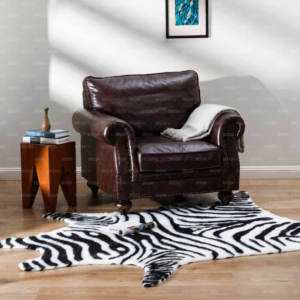 Faux Zebra Print Area Rug 5