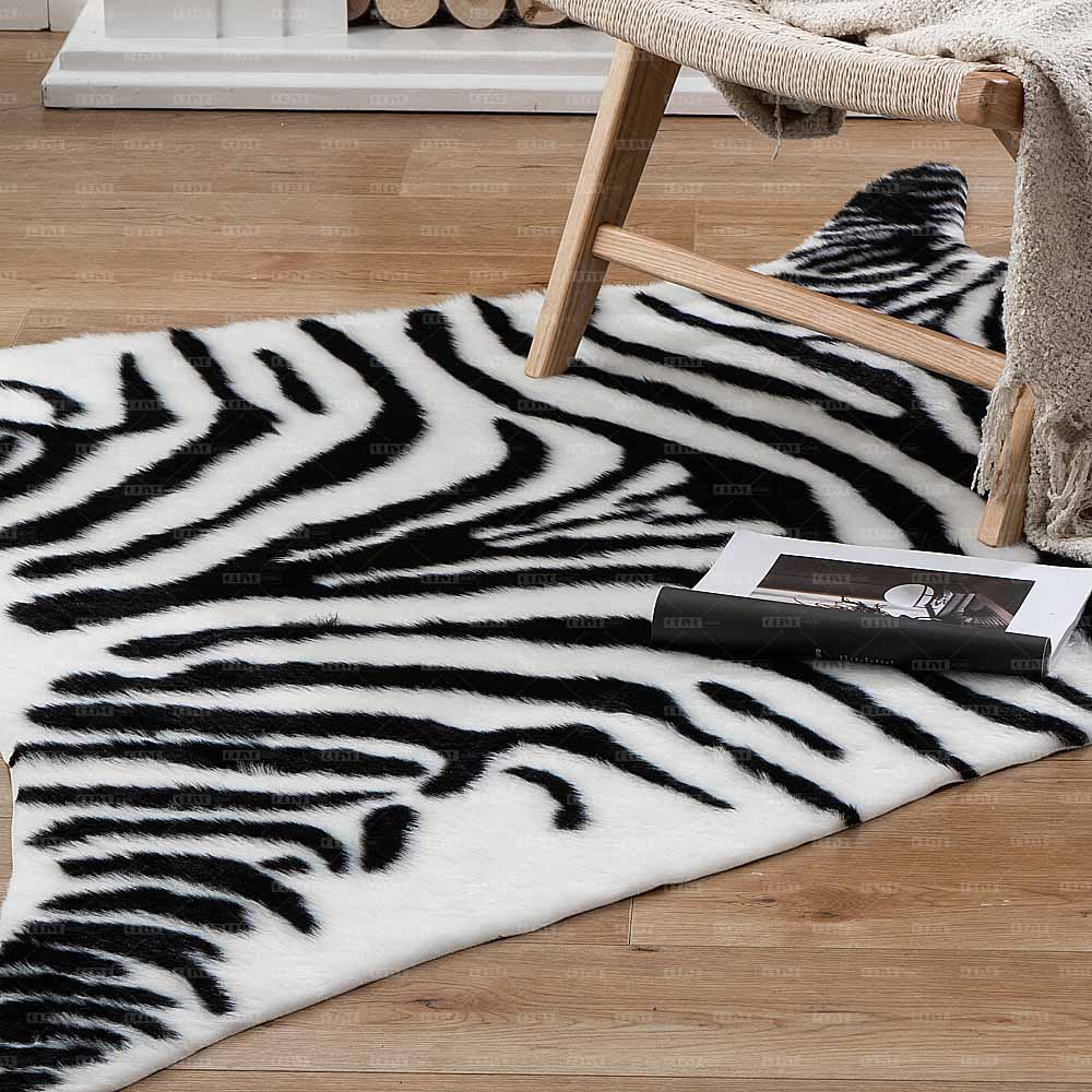 Faux Zebra Print Area Rug 7