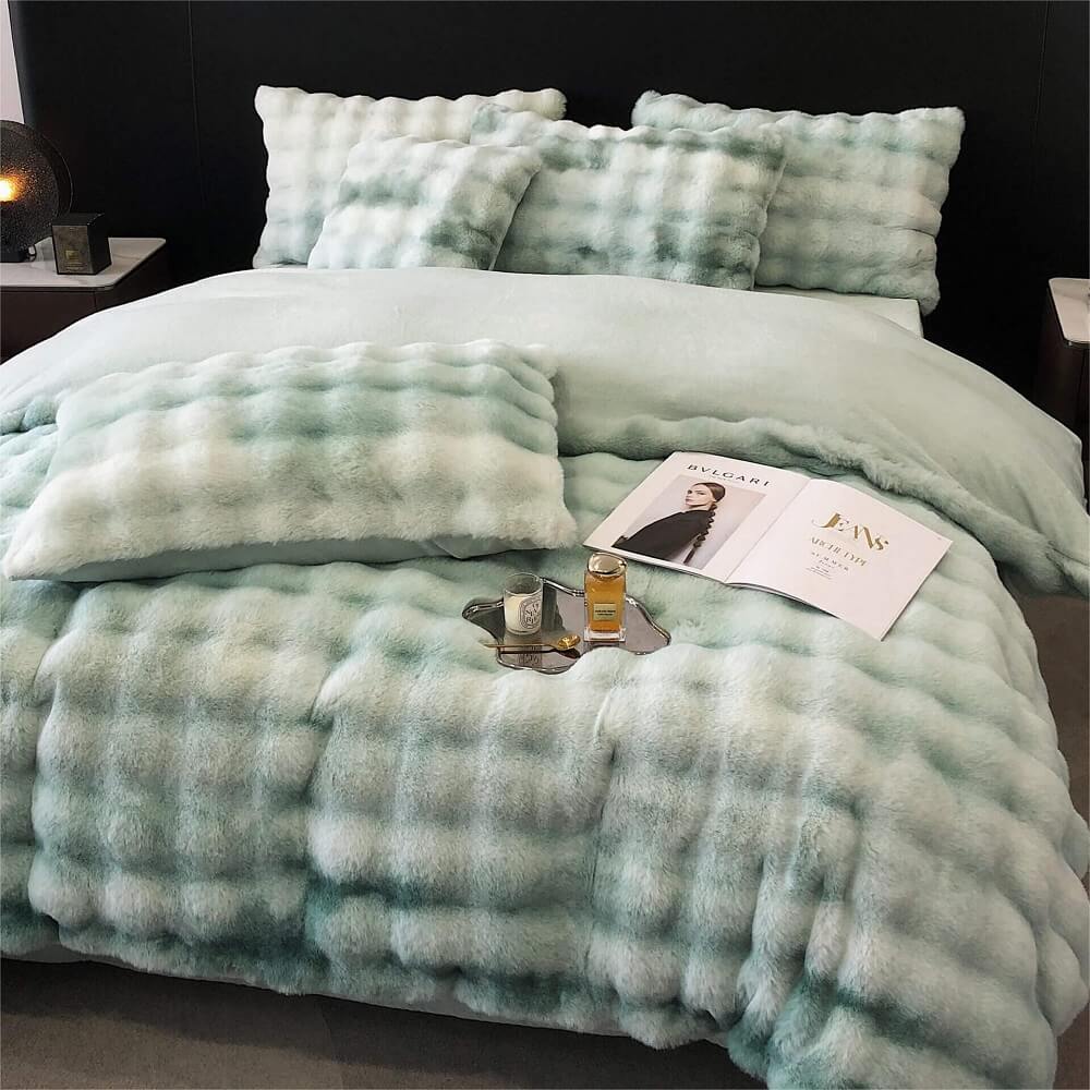 Weighted Faux Rabbit Fur Bedding Set 3