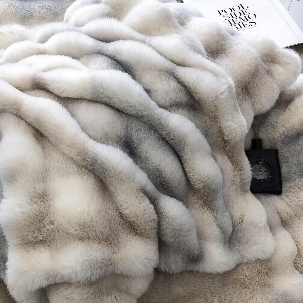 Weighted Faux Rabbit Fur Bedding Set 8