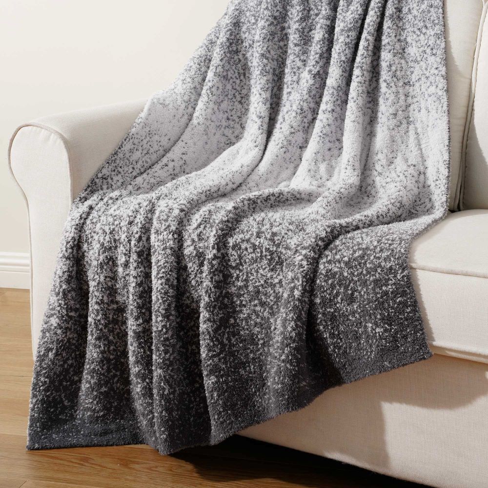 ombre knitted microfiber chenille blanket