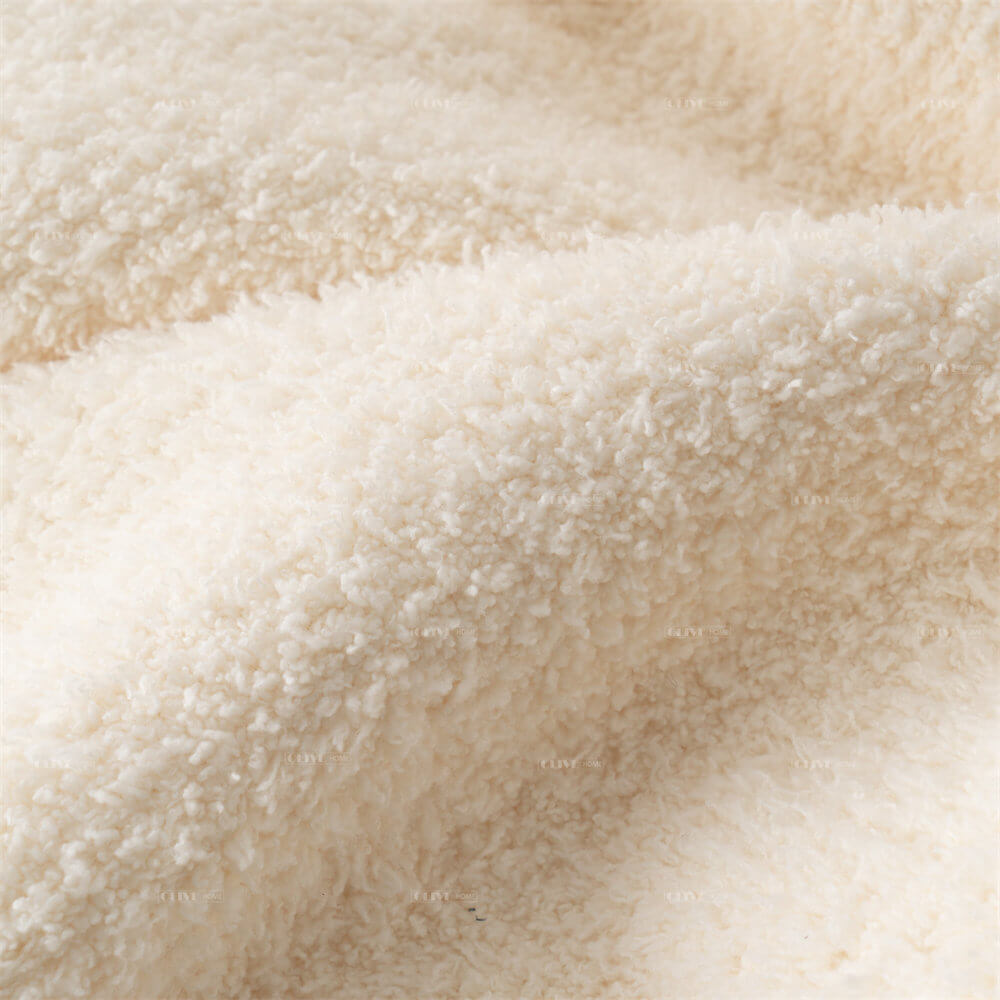 Soft and fluffy fabric details of microfiber chenille reversible throw blanket for cozy home decor.