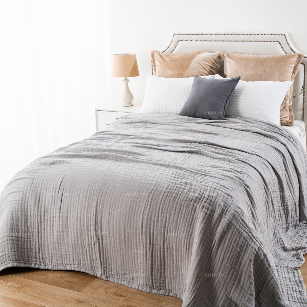 King Size Organic Cotton Gauze Muslin Bedding Bed Sheets 3