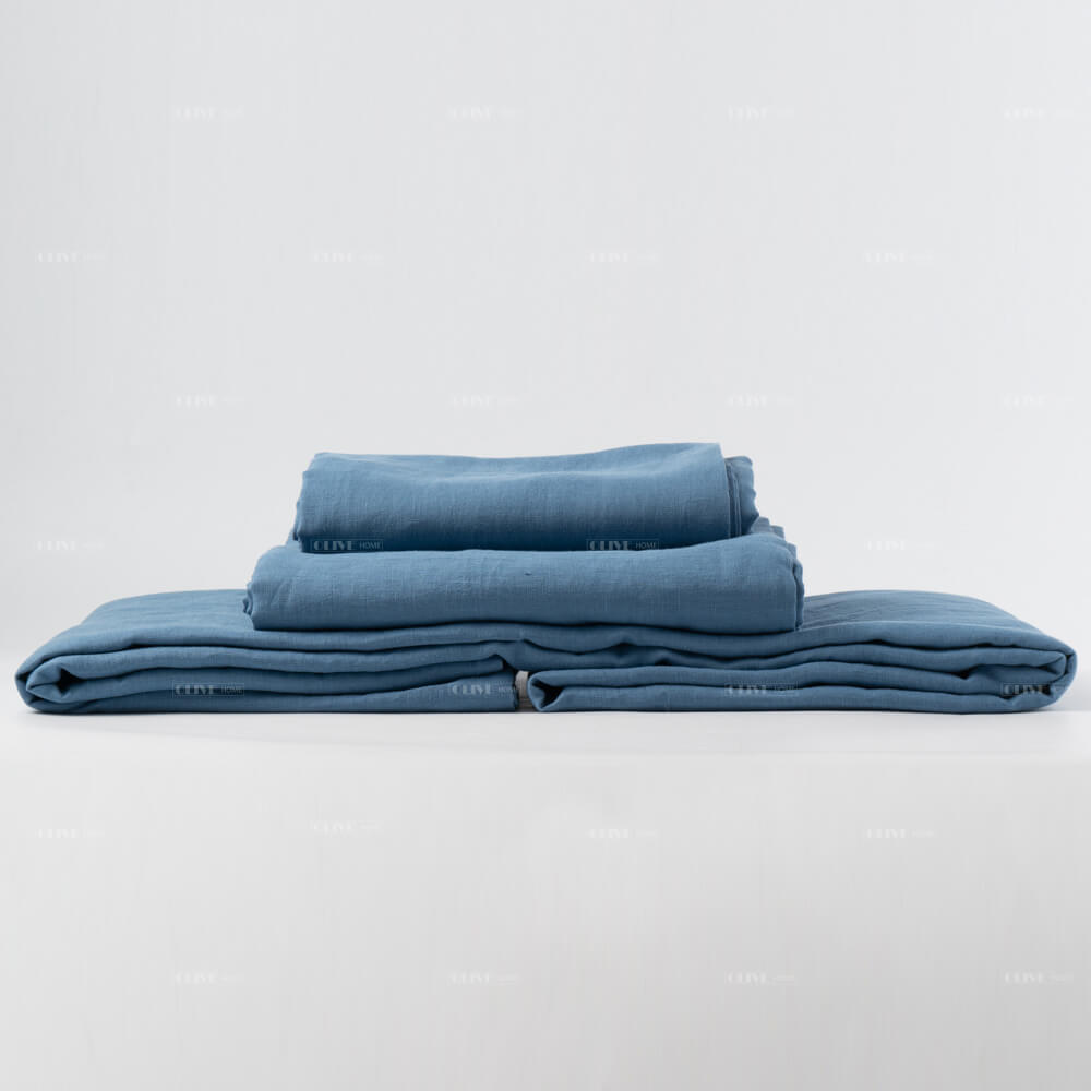 Customized French Flax Linen Bed Sheet Sets 3