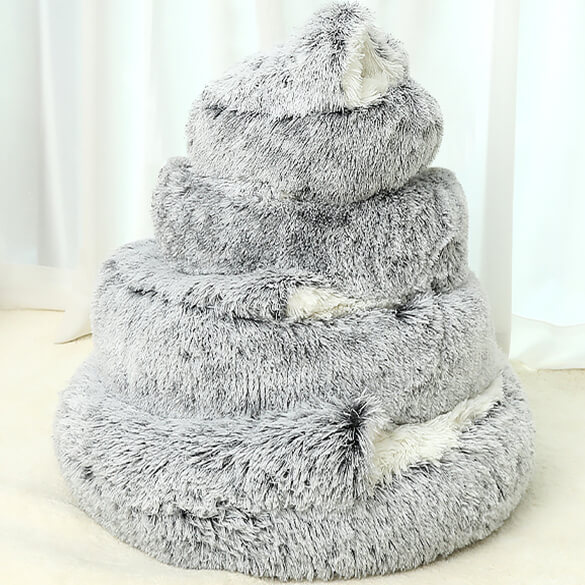 Round Comfy Warm Soft Plush Pet Cat Bed Sleeping Bag 5 1