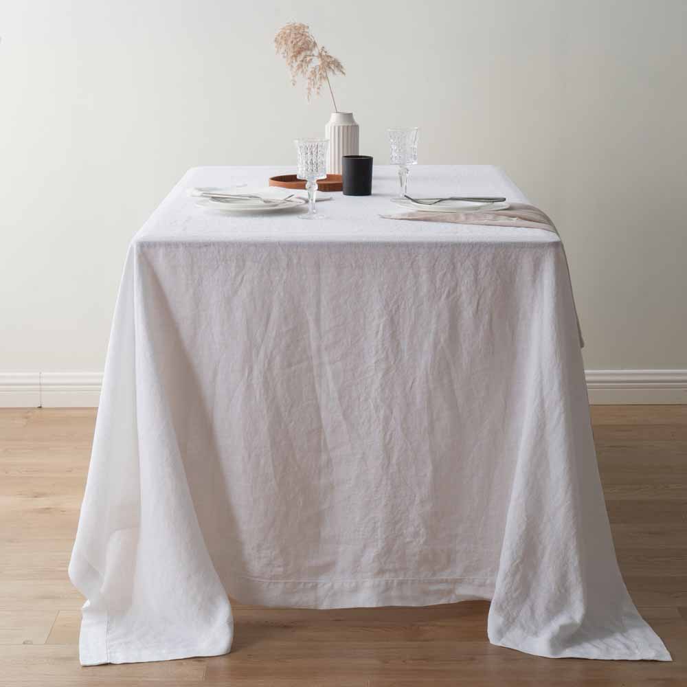 White French Linen Tablecloth 1
