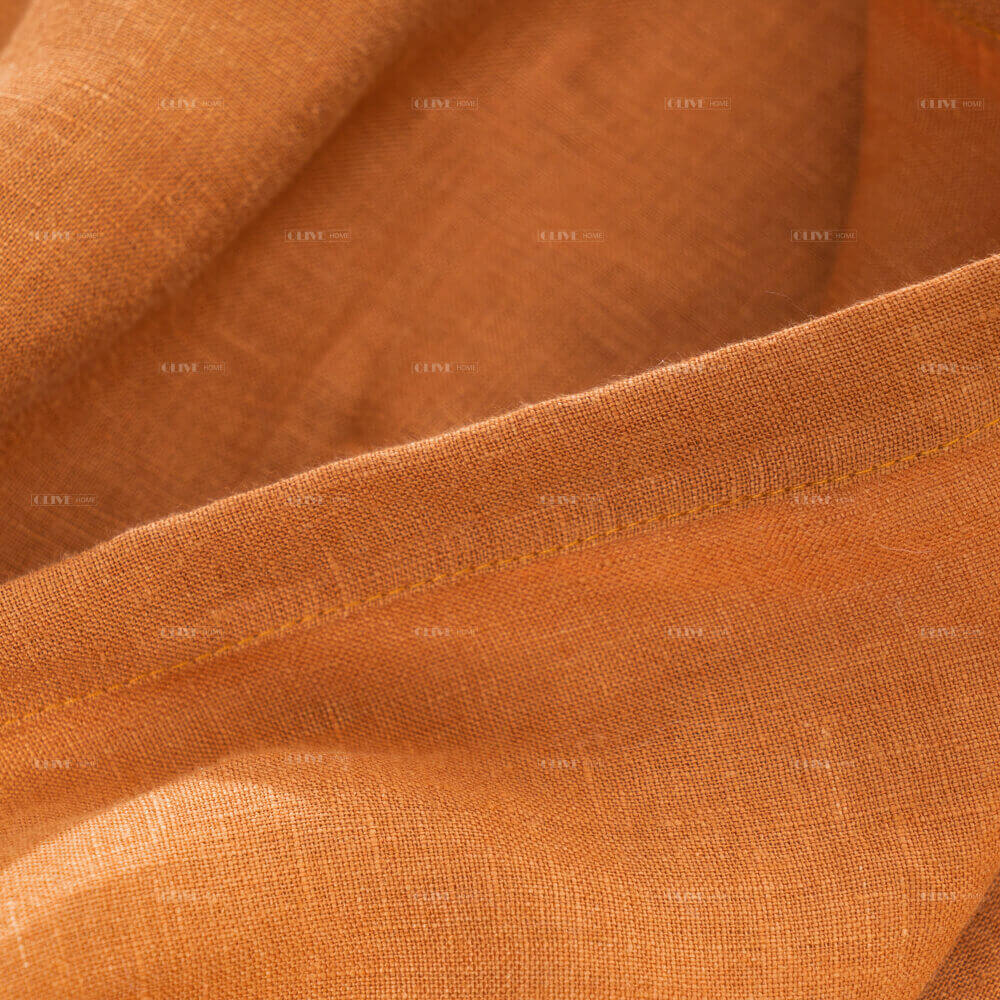 Exquisite stitching details of customized premium flax linen sheets