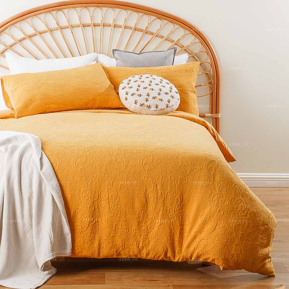 Mustard Cotton Duvet Cover Set 2