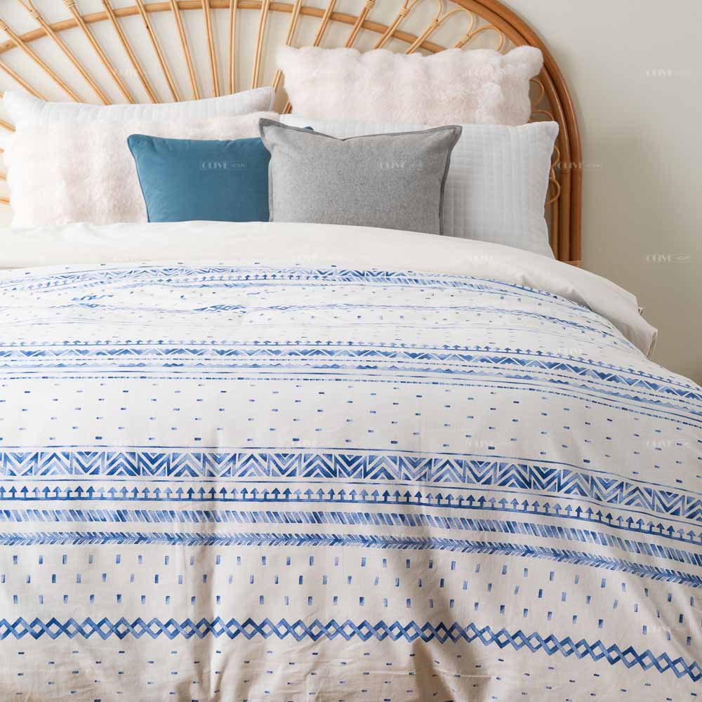 Striped linen cotton duvet cover set 1