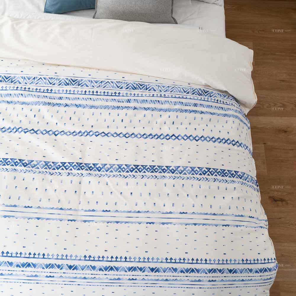 Striped linen cotton duvet cover set 2