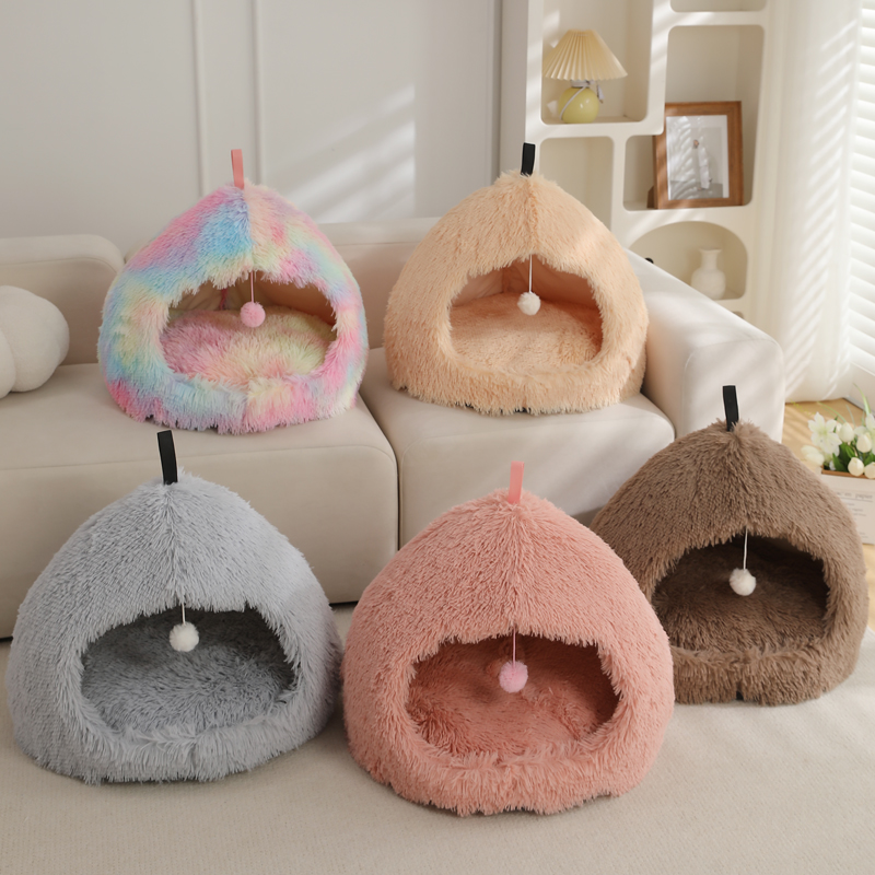Wholesale Long Fur Deep Sleeping Cute Cat Dog Beds Pet Mats 8