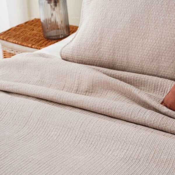 Solid Color Coverlets 100% Cotton Pre-washed Beige Grey Netural Color Quilt Coverlet