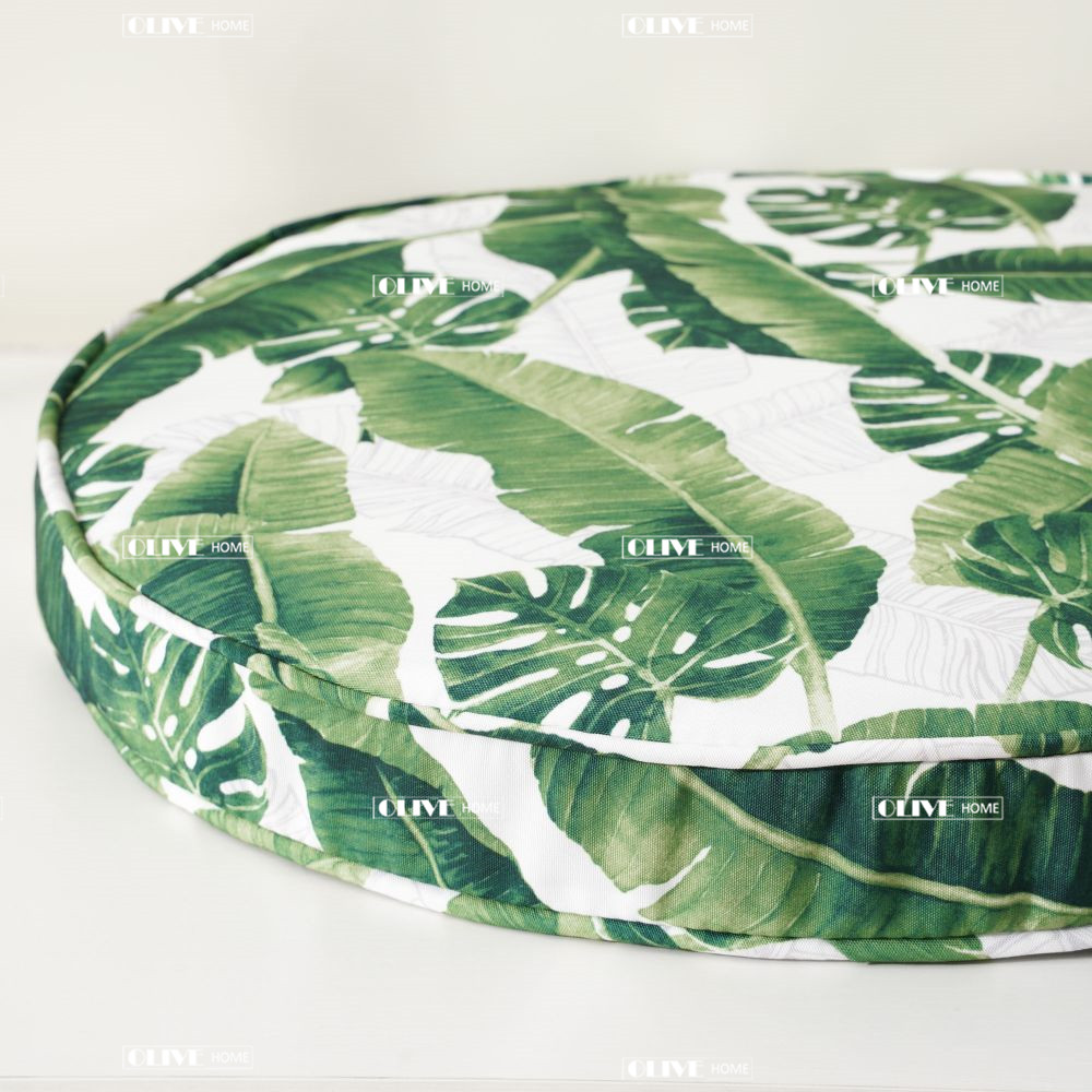 Digital Printed Round Cushion with Ties for Indoor Outdoor 3