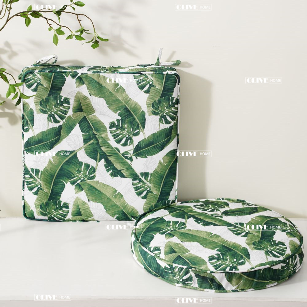 Digital Printed Round Cushion with Ties for Indoor Outdoor 4